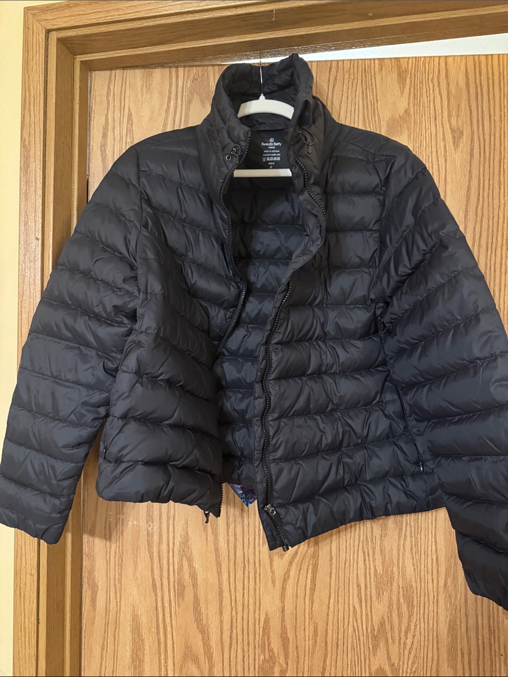 Sweaty Betty Black Quilted Packable Puffer Jacket
